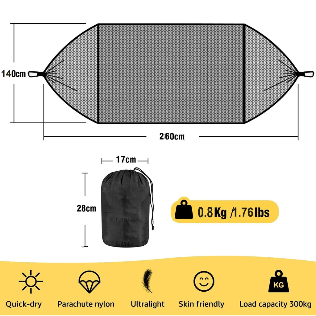 Lightweight Camping Hammock with Mosquito Net Comfortable for Outdoor Durable Breathable 210T Parachute Nylon Material Hammocks