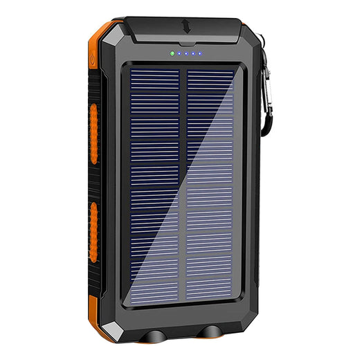 20000Mah Portable Solar Power Bank Camping External Battery Charger for Mobile Phones 2 USB/ LED Flashlights Charger