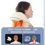 26W Brushless Motor Neck and Shoulder Massager Wireless Shoulder and Back Kneading Massage Shawl Neck Masajeador